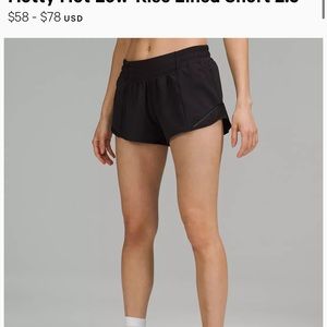 Lululemon hotty toddy shorts size 6